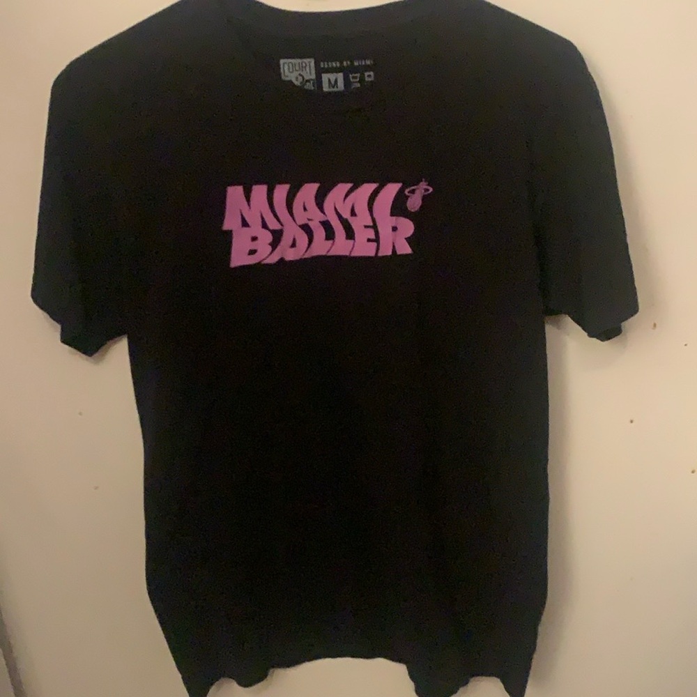 Super Sweet Miami Baller Miami Heat Court Culture Tshirt Black Purple Aqua SZ M